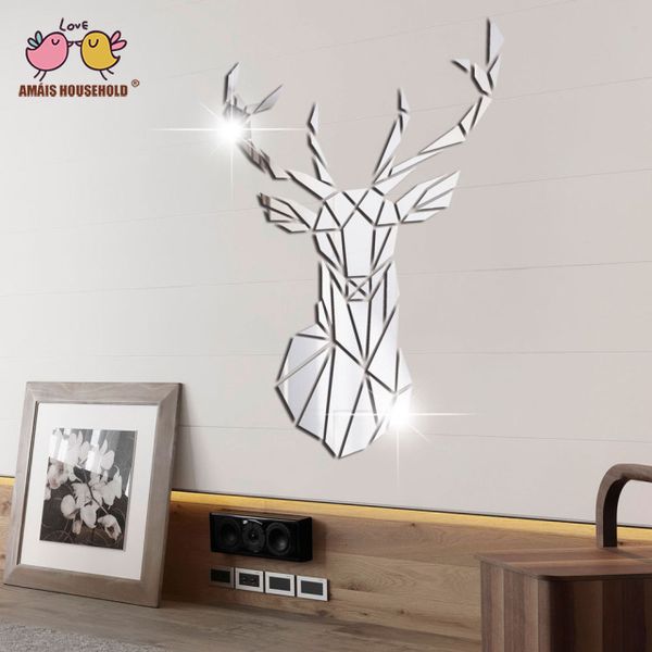 

acrylic wall stickers sika deer deer head stereo nordic style children's room living room tv wall decoration self-adhesive