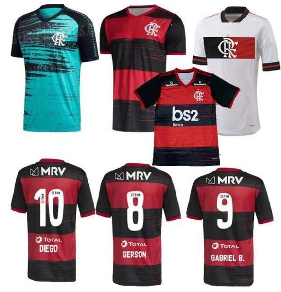 

cr flamengo 2020 2021soccer jersey 20 21 flamenco away white camisa de futebol guerrero diego 2019 3rd man and, Black;yellow