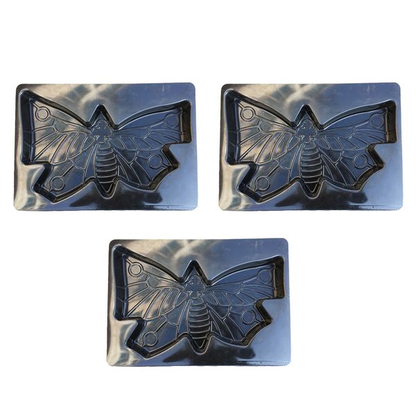 

3pcs large butterfly shaped stepping stone plaster concrete mold for garden