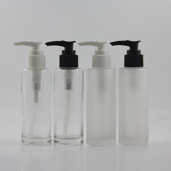 

storage bottles & jars wholesale 50pcs/lot glass round empty lotion bottle with pump