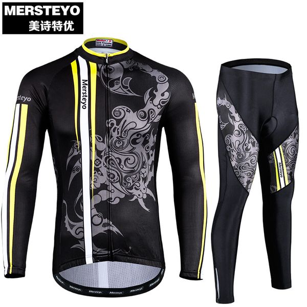 

2020 mersteyo дышащий задействуя джерси наборы велосипедов носить костюмы впитывать пот длинного sleevecycling одежды мужчины cyclingmtb, Black;blue