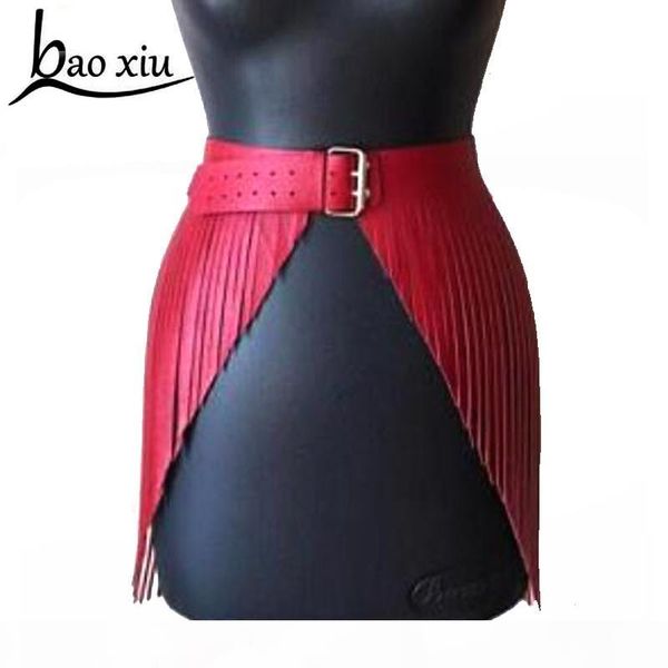 

2019 long tassel boho fringe wide belt ladies leather black belt women gothic corset waist ladies belts accessories, Black;brown