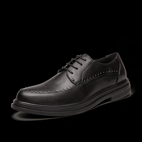 

new british style leather shoes casual male driving shoes leisure oxford for men size 38-44 business formal dress *, Black