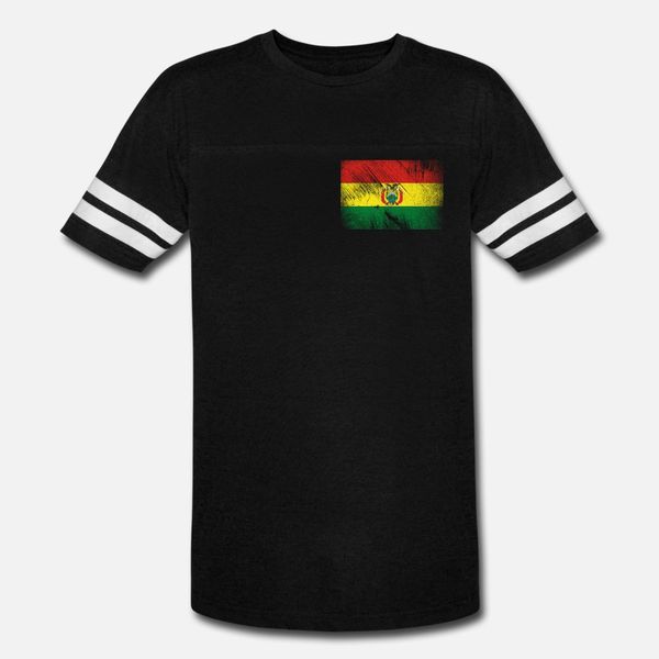 

bolivia national flag vintage grunge t shirt men customize tee shirt round collar outfit sunlight authentic summer letters shirt