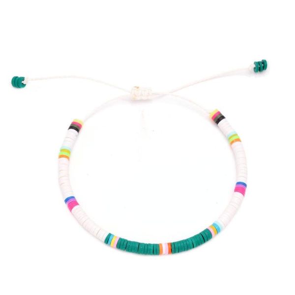 

boho chromatic heshi polymer clay disc beads african summer bracelet femme homme 2020 new fashion draw string knot surf jewelry, Black