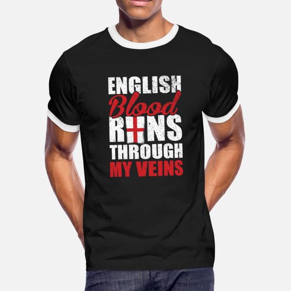 

english blood runs through my veins gift idea t shirt men customize tee shirt euro size s-3xl loose comical summer style novelty