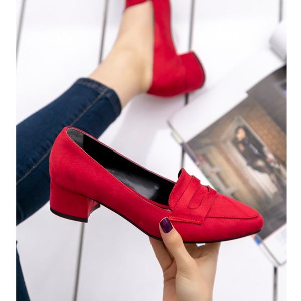 

рейны красный замша туфли на высоком каблуке, Black