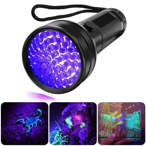 

51 led uv 395nm torch light ultraviolet lamp blacklight detector for pet smudge marker checker detection