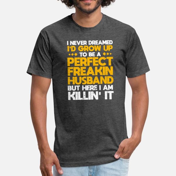 

husband t shirt men printed cotton plus size 3xl solid color loose comical spring standard shirt