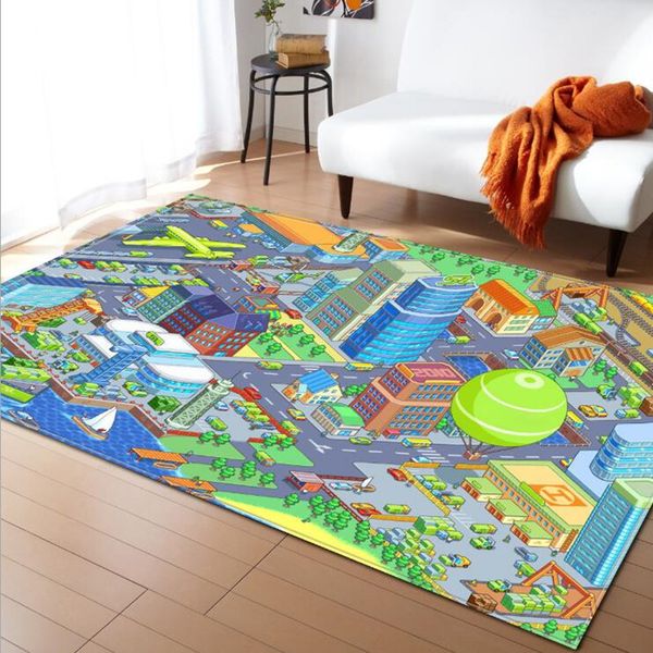 

kids cartoon print rugs and carpets for home living room rug baby bedroom crawl tapetes para casa sala child anti-slip carpet