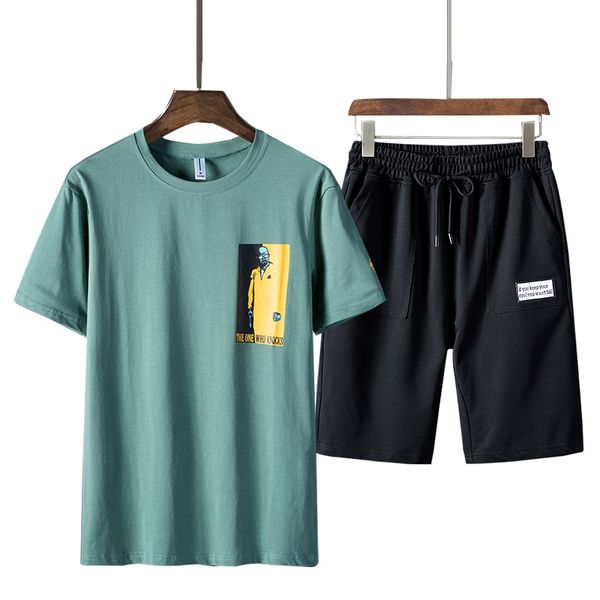 

2020 summer mens set short casual suits sportswear mens clothing man two pieces fashion men brand print sets male sweatshirt 4xl, Gray