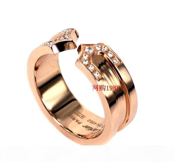 

18k rose gold plated ring with cz stone 316l titanium lovers ringengagement ring wedding ring, Silver