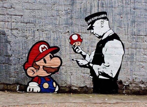 

banksy art works super mario home decoration oil painting on canvas wall art canvas pictures for living room wall decor 200901