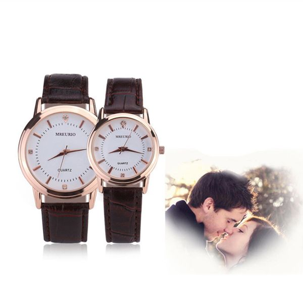 

simple couple watch fashion rose gold quartz women's wristwatch leather ladies watch minimalist men's watches erkek kol saati, Slivery;brown