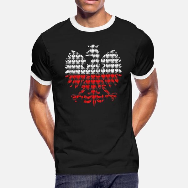 

poland t shirt men knitted short sleeve crew neck graphic comfortable summer style slim shirt