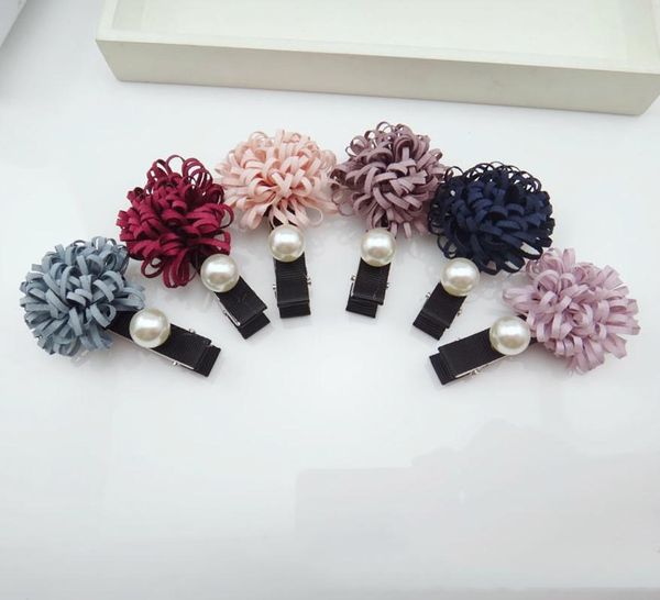 

wholesale 30pcs boutique fairy cute floral hairpins solid pearl flower hair clips fashion princess headwear hair accessories, Slivery;white