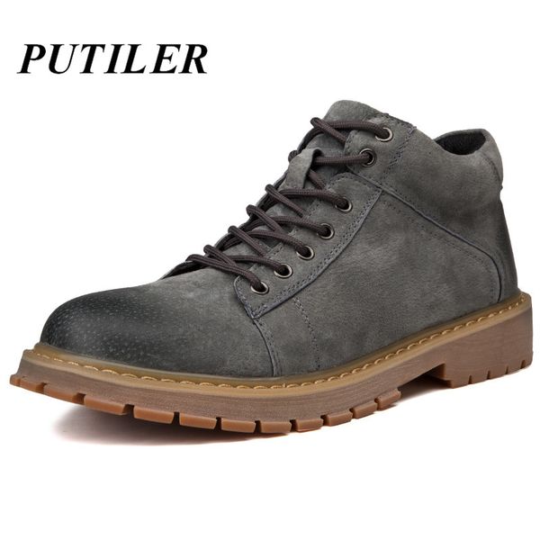 

work tooling ankle boots men casual shoes genuine leather italian western cowboy boots for men footwear gray, Black