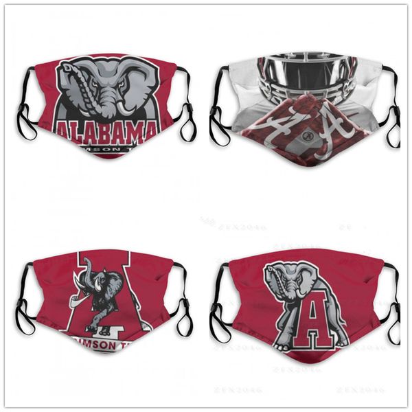 

NCAA Alabama Mask Crimson Tide Face Covering washable adjustable reusable mask Party safe outdoor sports dust proof breathable Face masks