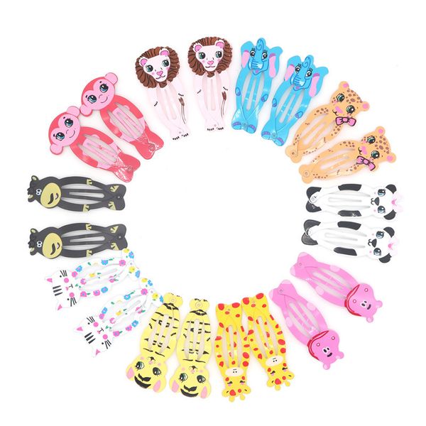 

20pcs cute snap hair clips for girls hair accessories fruit hairpins cartoon animal children hairpins headbands kids hairgrips, Slivery;white