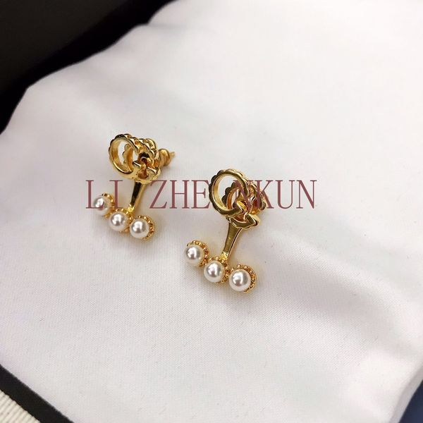 

fashion popular pearl earrings brass earrings for woman product design earrings fashion jewelry supply, Golden