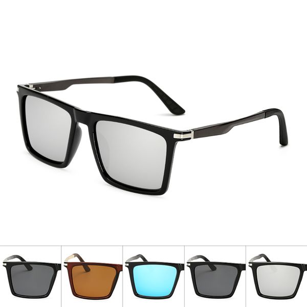 

polarized square sunglasses polaroid aluminum arms men all black oversized big sun glasses for men women sun glasses driving, White;black