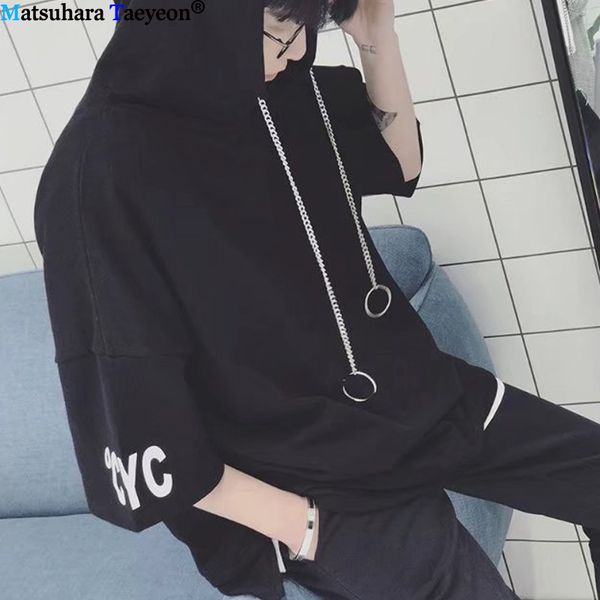 

2019 summe rhip t shirts short sleeve hooded t shirt men hip hop casual tees lovers streetwear clothing