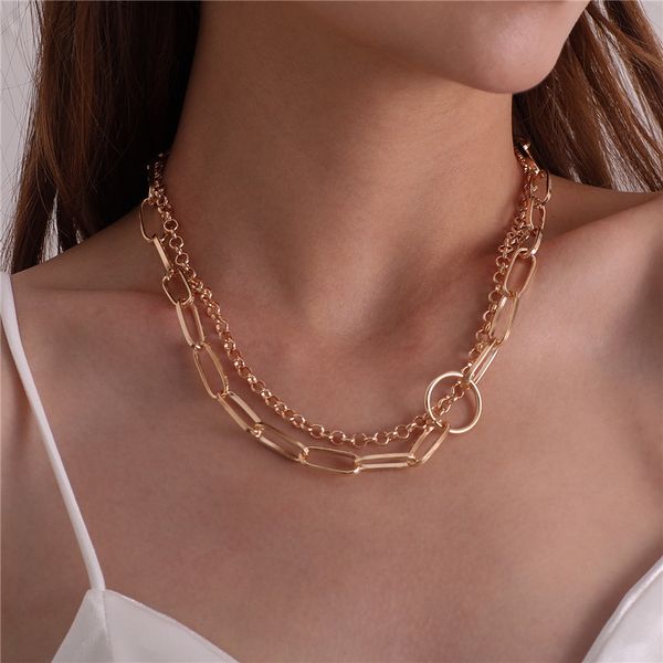

brand new gold color double-layered chain necklace for women chain necklace friendship gift jewelry, Silver