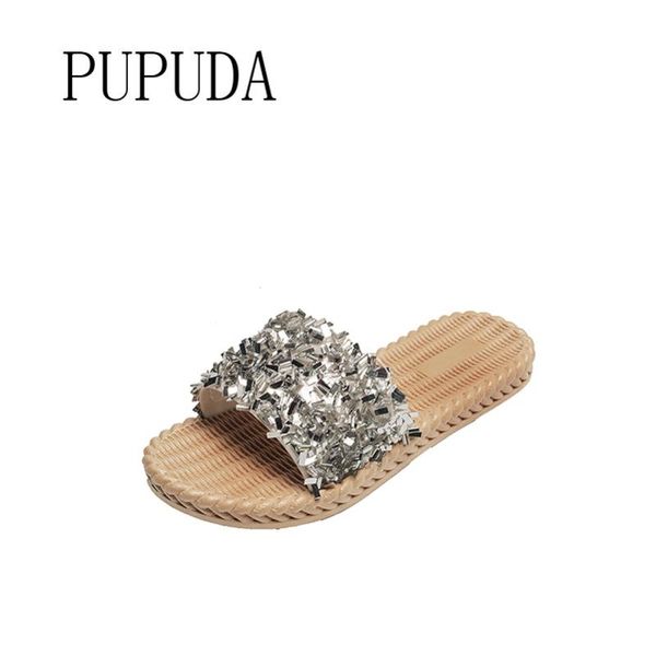 

pupuda women casual slippers summer outdoor slipper fashion slipper female, Black