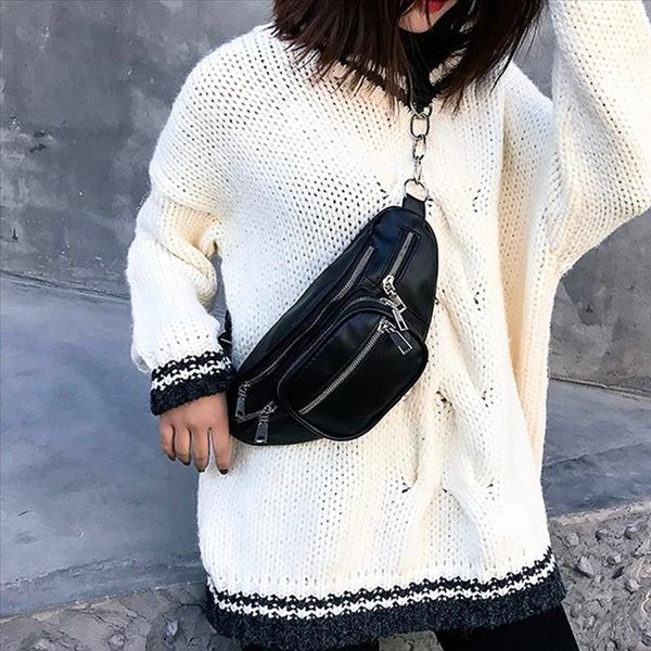 

xiniu waist bag new brand banana belt bag women waist pack pu leather chest bag belly fanny pack banana 3.5