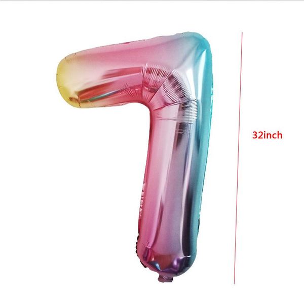 

32inch helium air balloon gradient number aluminum foil film balloons baby shower celebration balloon birthday party decoration dbc vt1680