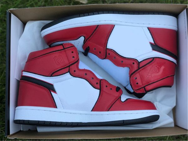 

2020 аутентичные 1 high og bloodline 2,0 gym красный черный белый баскетбол обувь мужчины натуральная кожа кроссовки спорт на открытом возду