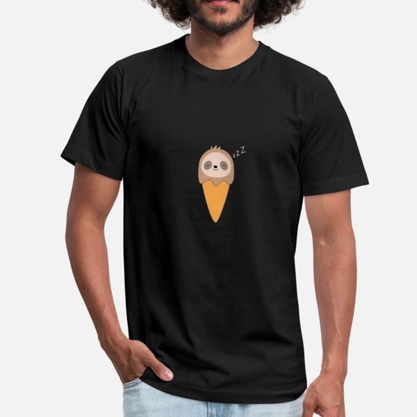 

cold and cute sloth ice cream t shirt men designs cotton s-3xl clothing graphic humor summer vintage shirt