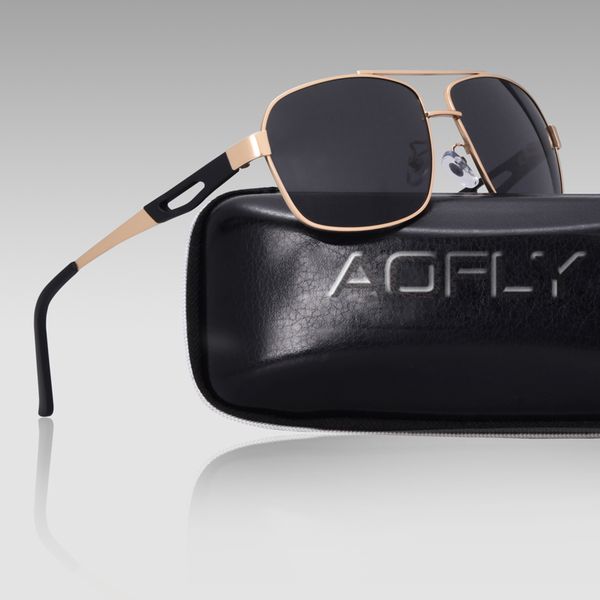 

aofly brand design polarized sunglasses men driving square frame sun glasses male classic goggles eyewear gafas de sol, White;black