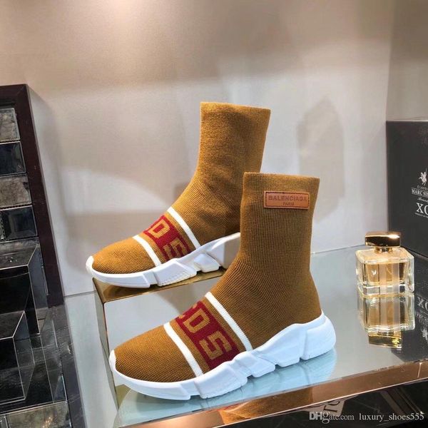 

r luxury shoes, fashion knitting letters, color matching socks, boots, speed clear sole sneakers, size 35-45 with original box,ss