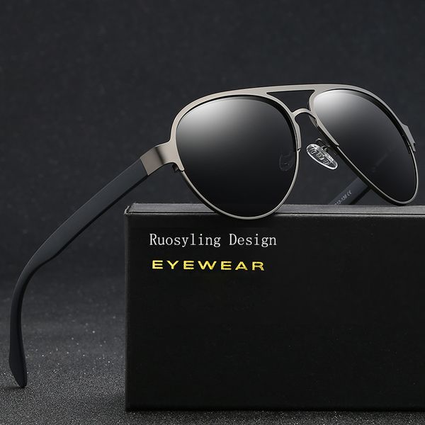 

sunglasses ruosyling uv400 men polarized pilot vintage tr ultralight driving fishing retro dark 2021, White;black