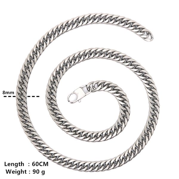 

men's 316l stainless steel frosting necklace chain newest, Silver