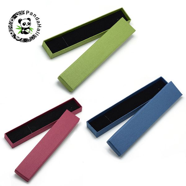 

pandahall 12 шт картонная комплект ювелирных изделий box для браслетов ожерелье ювелирных подарочной коробке прямоугольник 21x4x2cm 5 цветов, Black;white