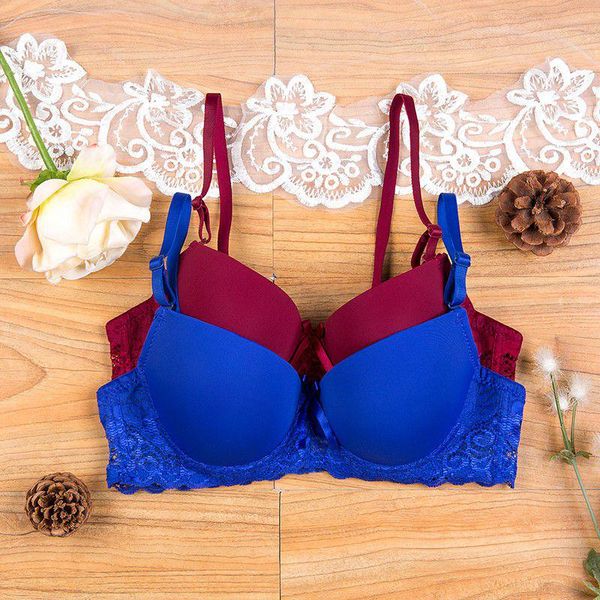 

bras wholesale women girl seamless 3/4 cup push up bra adjustable support lingerie underwire underwear size 34a-36b, Red;black
