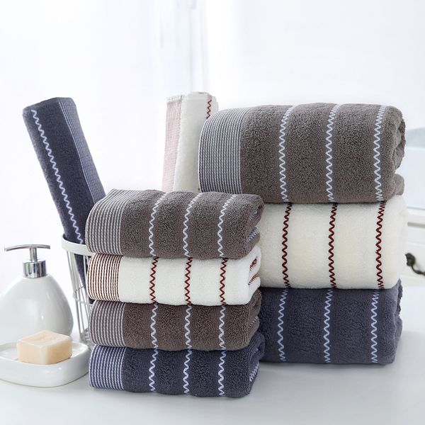 

pure cotton bath towel 32s water ripple towel beach towel large square three-piece set