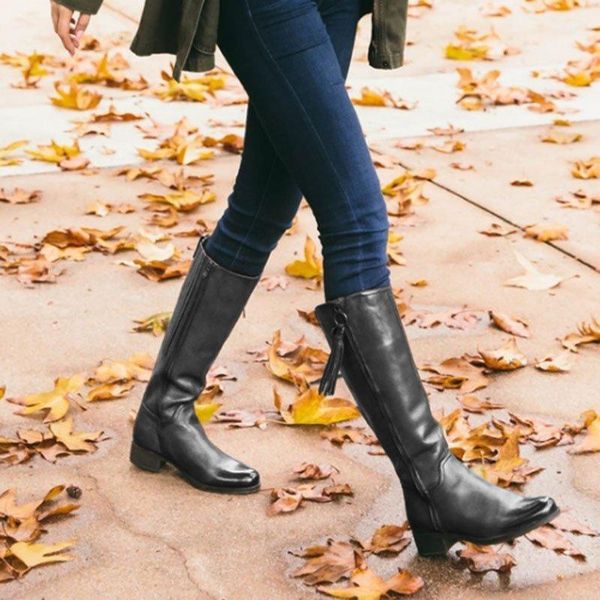 

women boots pu leather zipper retro casual womans booties gladiator low heel shoes ladies fashion botas mujer invierno tw569, Black