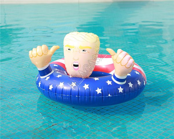 

cartoon trump swimming ring inflatable floats giant thicken circle flag swim ring float for summer pool play water party toys d81712