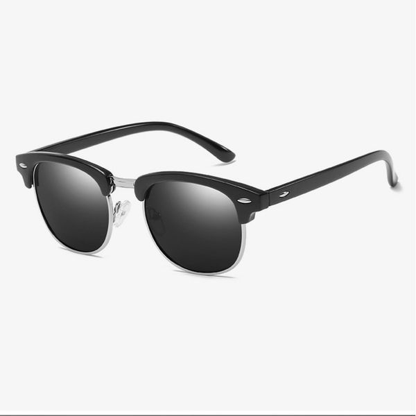 

sunglasses classic half metal polarized men women brand designer glasses mirror sun fashion gafas 828, White;black