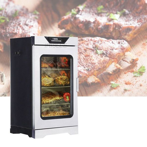 Doméstico inteligente de controlo remoto eléctrico aparas de madeira Carne de utilização Smokehouse Forno / peixes pequenos salsicha fumada Bacon furnaceBacon forno