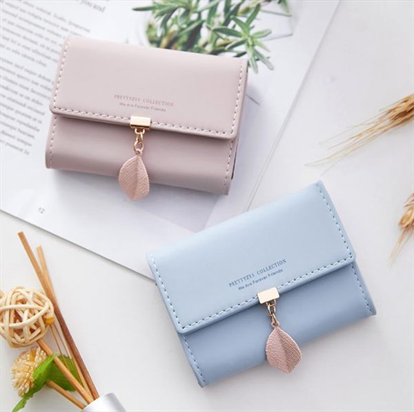 

new women pu leather leaf short wallet female coin purse fashion purse money bag vintage womens small wallets, Red;black