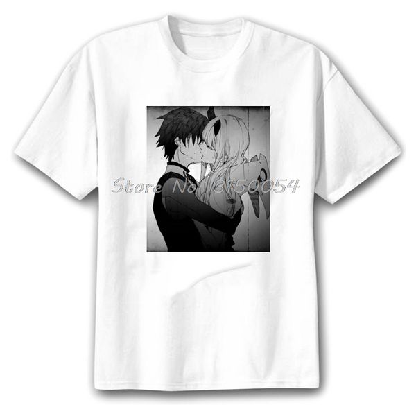 

harajuku пару аниме унисекс tshirt darling in the franxx печать tshirt повседневный оригинал comic tee summer хлопковая тенниска harajuku