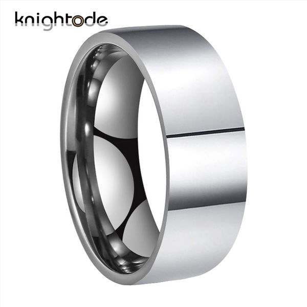

6/8 mm tungsten carbide ring silvery simple style ring for men women couple rings flat band polished shiny, Golden;silver