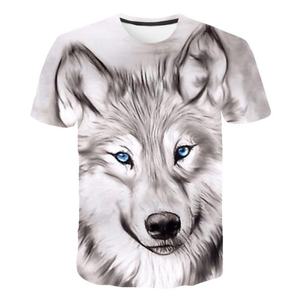

summer animal wolf cute and 3d print shirts funny humor harajuku men clothing