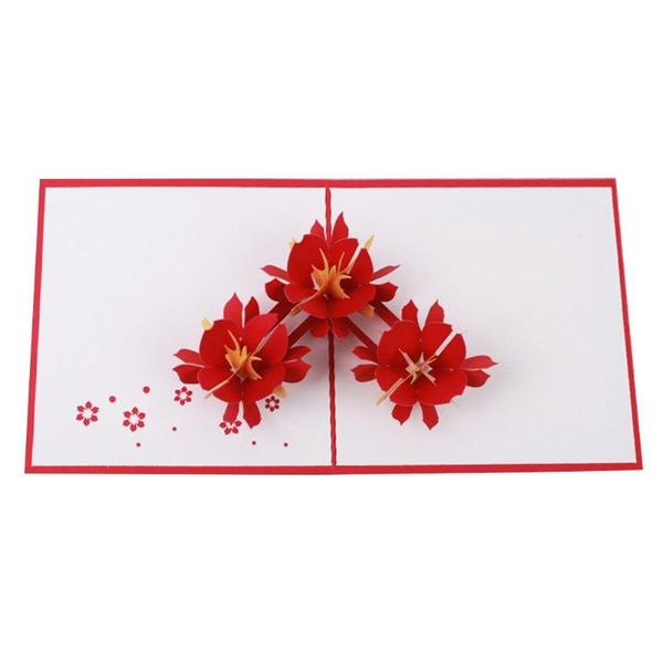 

three-dimensional innovative 3d hollow greeting card christmas postcard handmade custom birthday home decoration flower series