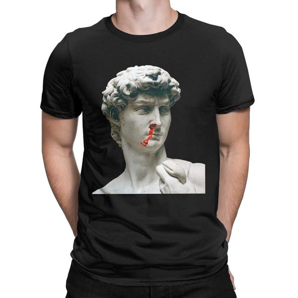 

david michelangelo statue t-shirts men novelty cotton tee shirt crew neck short sleeve t shirt gift idea clothes plus size
