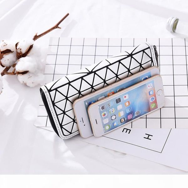 

designer-new clutch bags women pu geometric lingge leather wallet multi-color optional ladies bag simple fashion hand bag purse for female